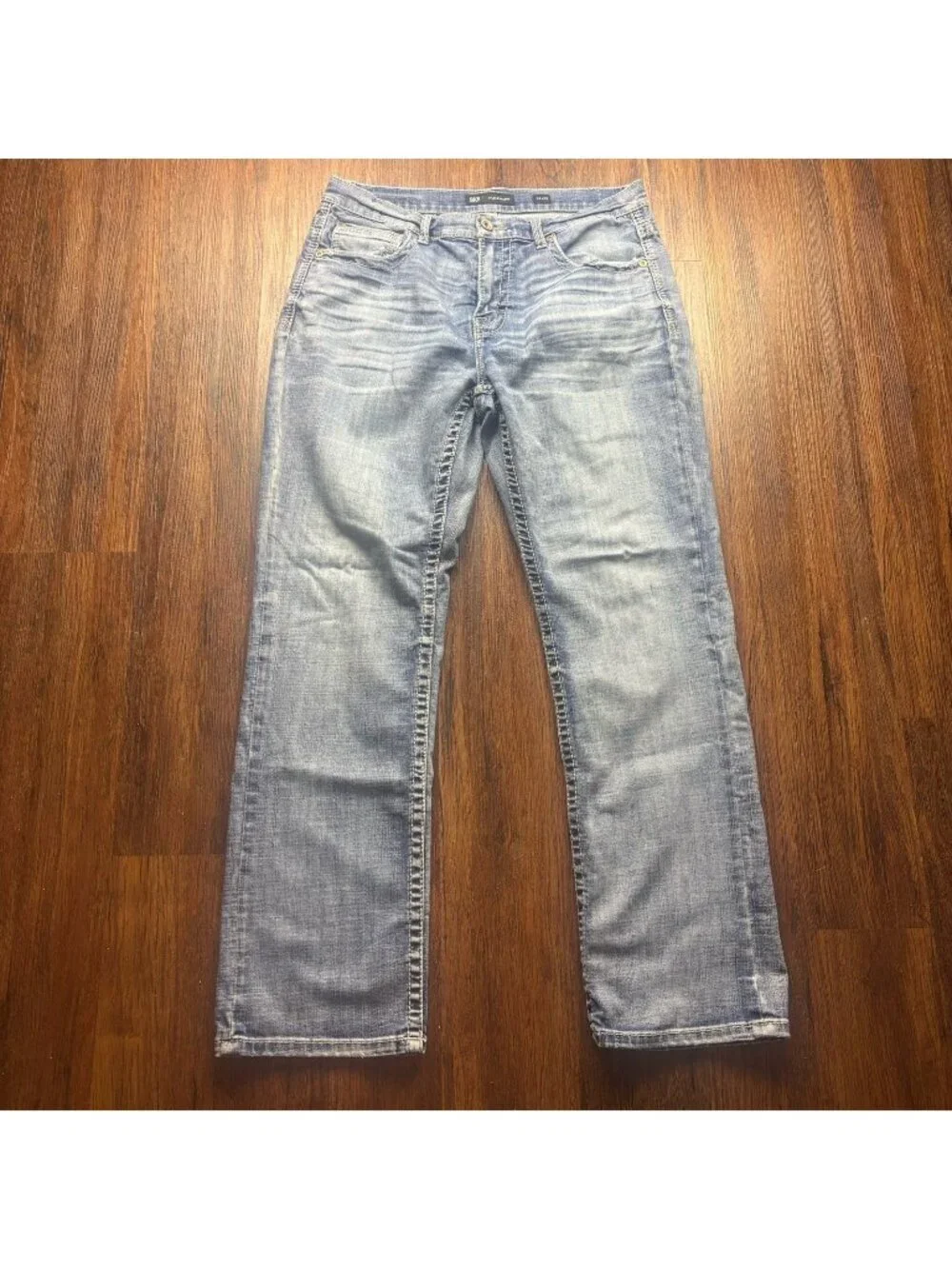 BKE Tyler Straight Jeans Distressed Light Wash Men’s Size 34 X 32